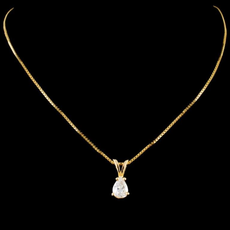 14K Gold 0.42ctw Diamond Pendant