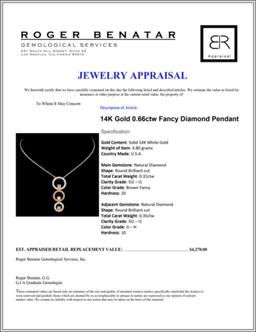 14K Gold 0.66ctw Fancy Diamond Pendant
