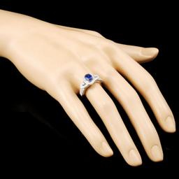 18K Gold 0.93ct Sapphire & 0.48ctw Diamond Ring