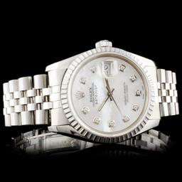 Rolex DateJust SS Diamond 36mm Wristwatch