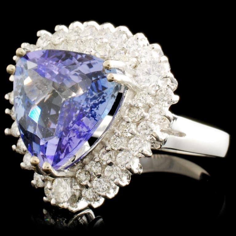 14K Gold 6.82ct Tanzanite & 1.39ctw Diamond Ring