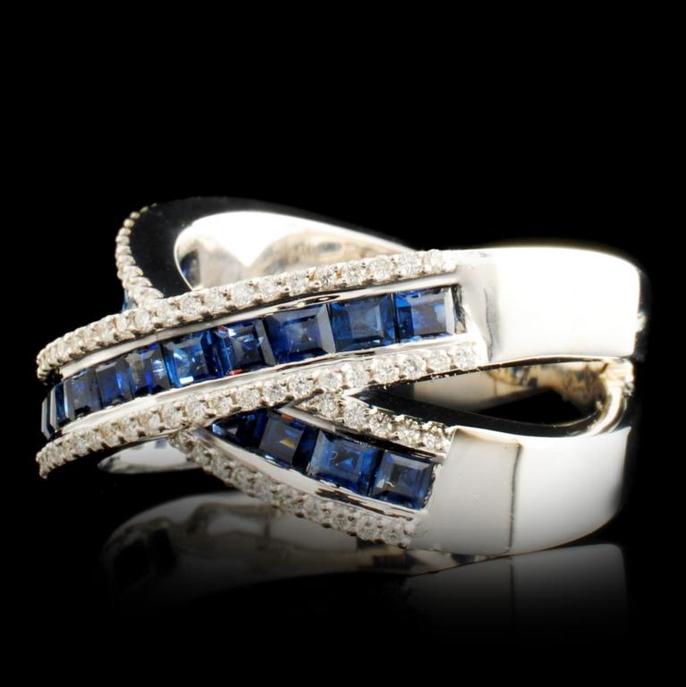 18K Gold 4.34ct Sapphire & 0.34ctw Diamond Ring