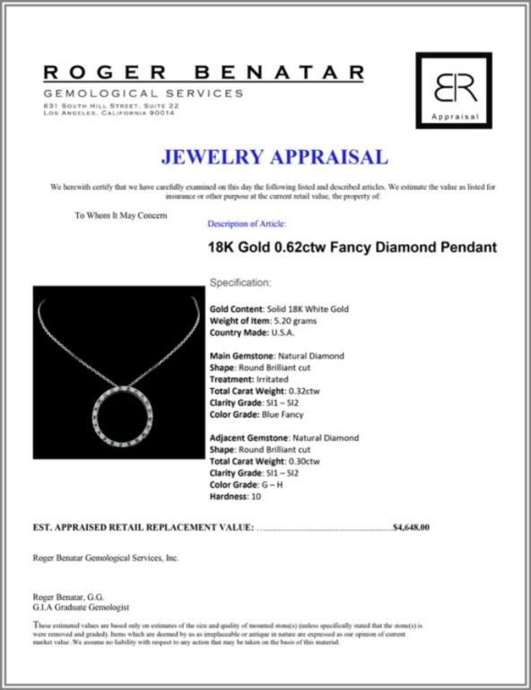 18K Gold 0.62ctw Fancy Diamond Pendant