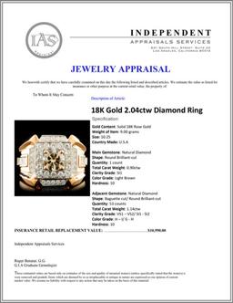 18K Gold 2.04ctw Diamond Ring