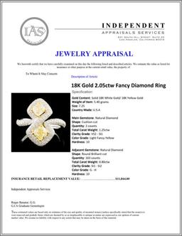 18K Gold 2.05ctw Fancy Diamond Ring