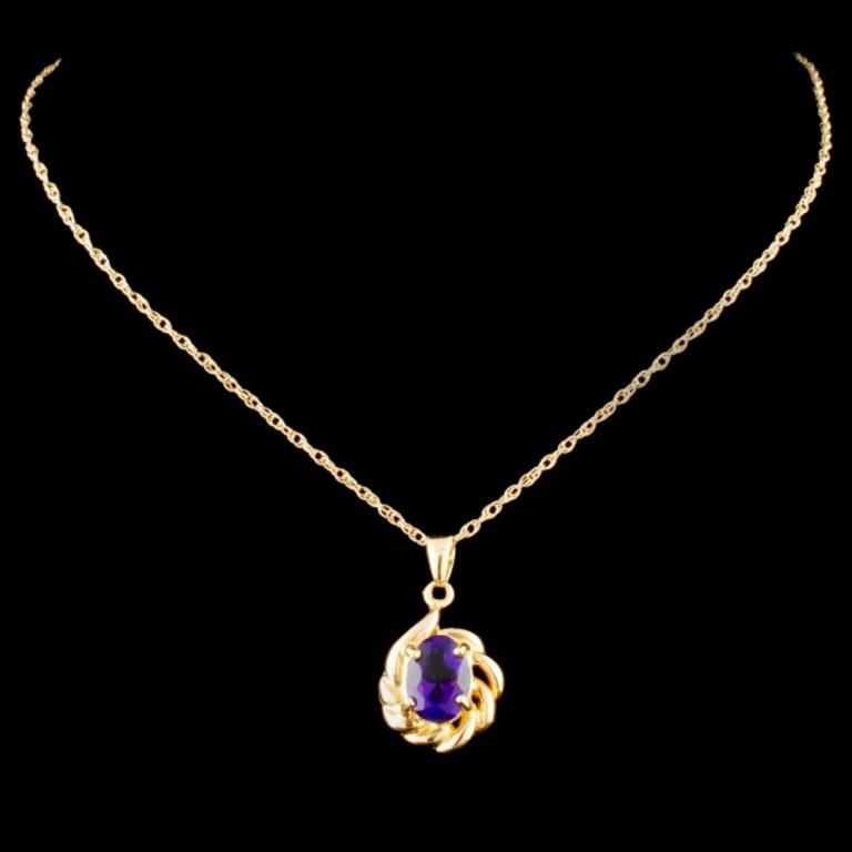 14K Gold 1.23ct Amethyst Pendant