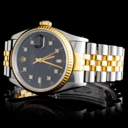 Rolex YG/SS DateJust Diamond 36MM Wristwatch