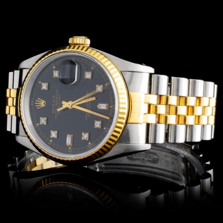 Rolex YG/SS DateJust Diamond 36MM Wristwatch