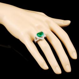 14K Gold 3.47ct Emerald & 0.89ctw Diamond Ring