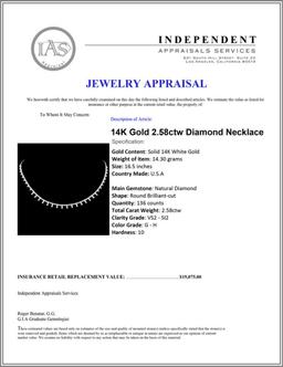 14K Gold 2.58ctw Diamond Necklace