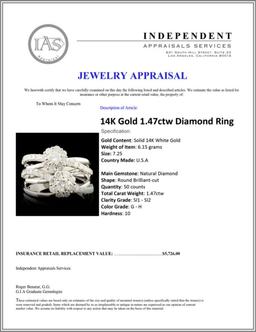 14K Gold 1.47ctw Diamond Ring