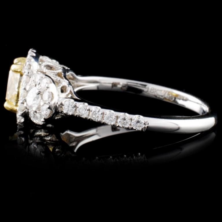 18K White Gold 1.66ctw Fancy Color Diamond Ring