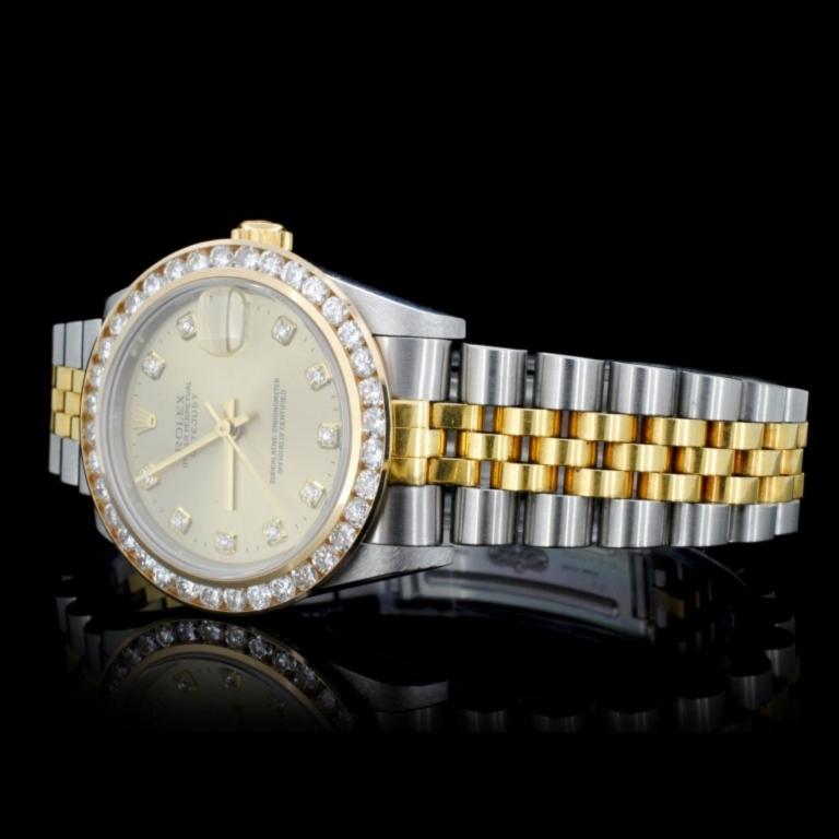 Rolex YG/SS DateJust 2.50ct Diamond 31MM Watch