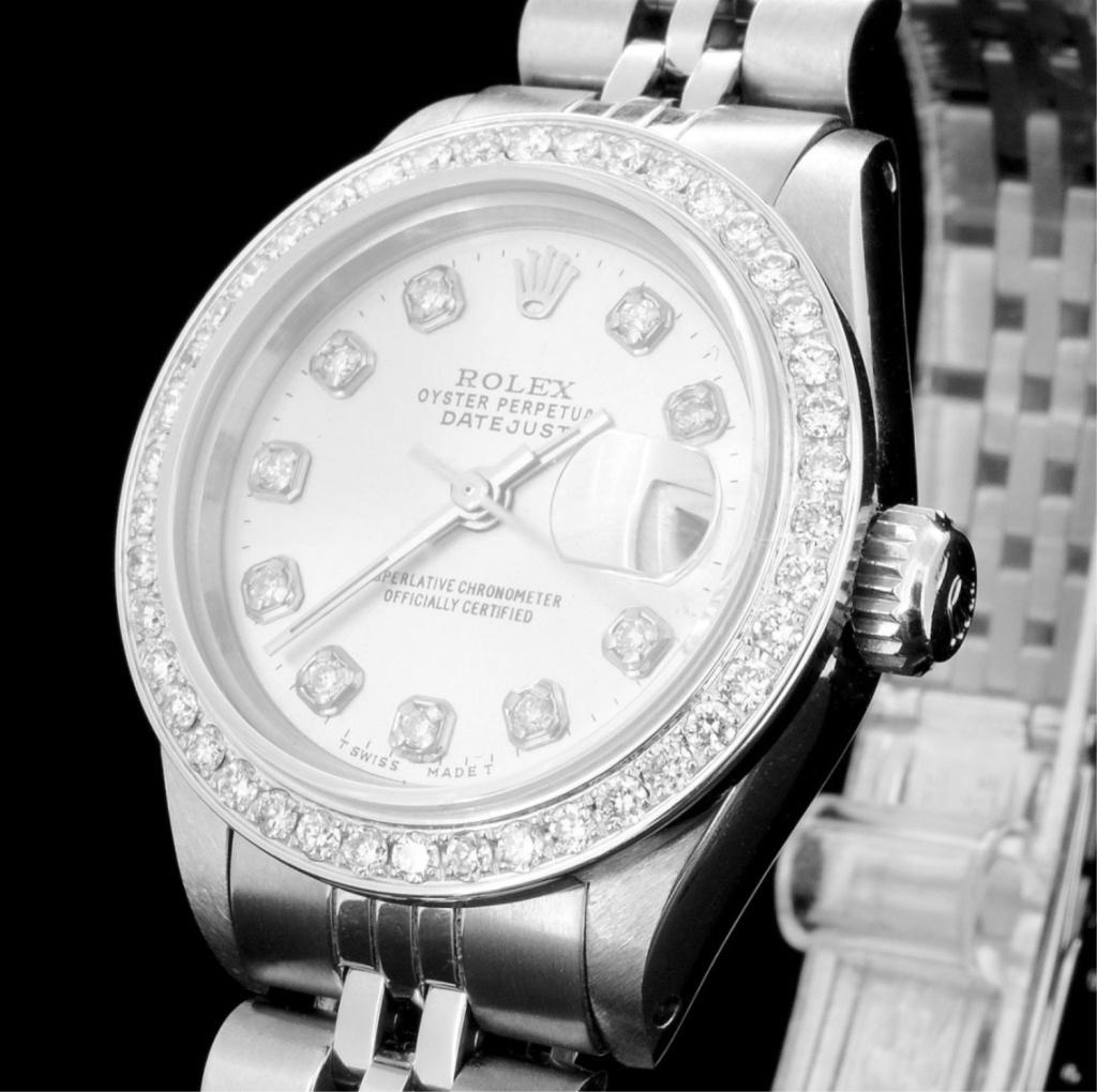 Rolex SS DateJust Diamond Ladies Watch