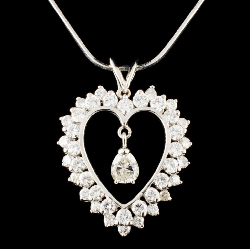 14K Gold 1.92ctw Diamond Pendant