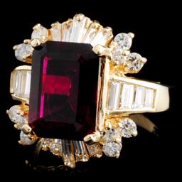 14K Gold 3.91ct Tourmaline & 1.69ctw Diamond Ring