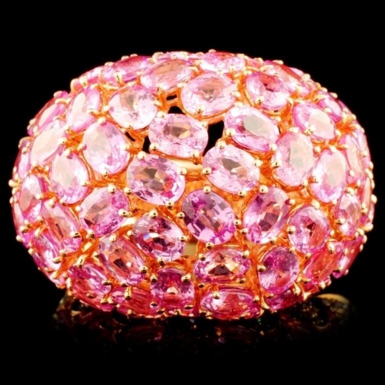 18K Rose Gold 14.18ct Sapphire & 0.71ctw Diamond R