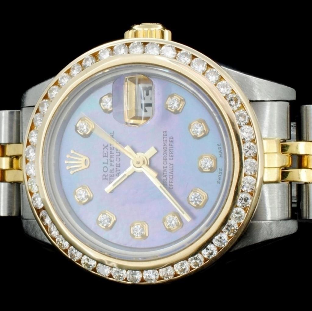 Rolex YG/SS DateJust Diamond Ladies Watch