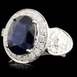 14K Gold 4.72ct Sapphire & 0.73ctw Diamond Ring