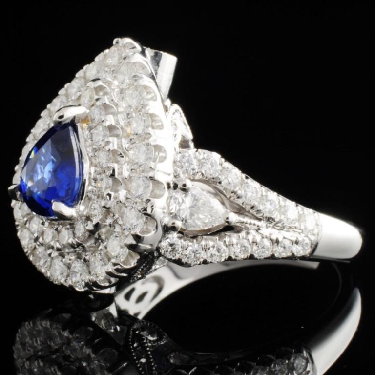 18K Gold 1.10ct Sapphire & 1.43ct Diamond Ring