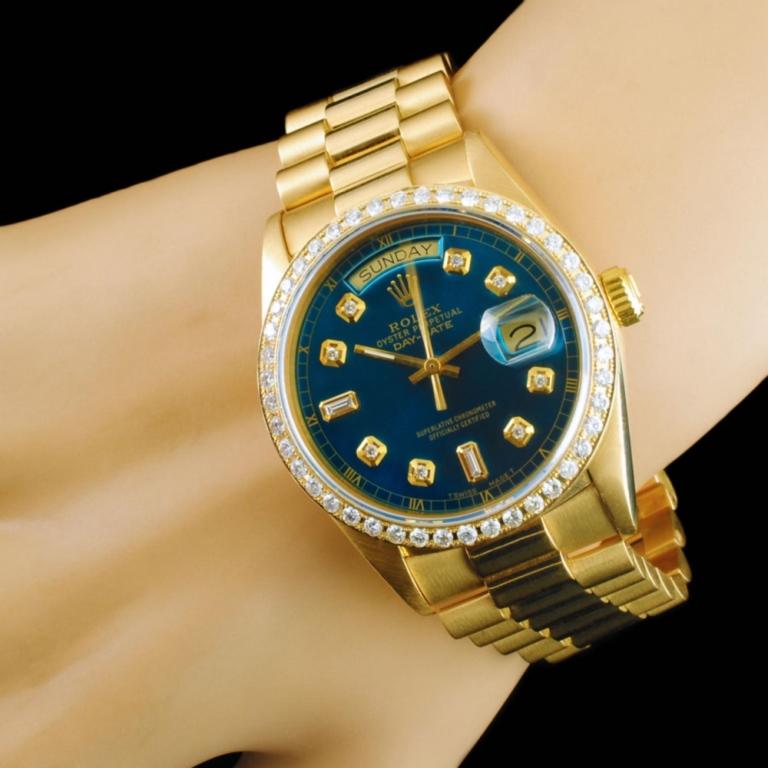 Rolex Day-Date 18K YG Diamond 36mm Wristwatch