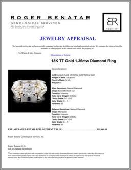 18K TT Gold 1.36ctw Diamond Ring