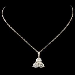 14K Gold 1.08ctw Diamond Pendant