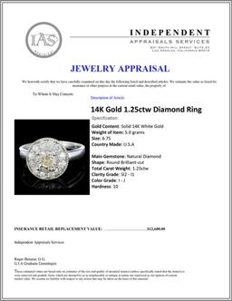 14K Gold 1.25ctw Diamond Ring