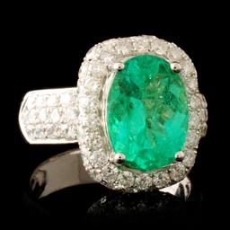 18K Gold 3.60ct Emerald & 2.27ctw Diamond Ring