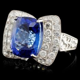 18K White Gold 6.95ct Tanzanite & 1.27ctw Diamond