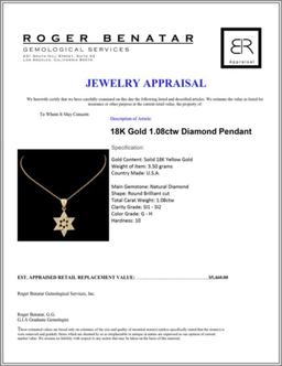 18K Gold 1.08ctw Diamond Pendant