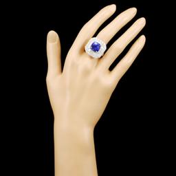 18K Gold 7.60ct Tanzanite & 3.33ctw Diamond Ring