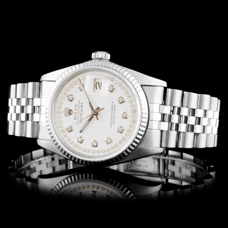 Rolex DateJust SS Diamond 36MM Wristwatch