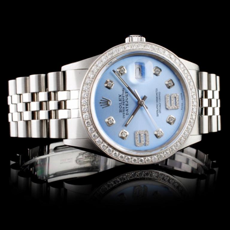 Rolex SS DateJust Diamond 36mm Wristwatch