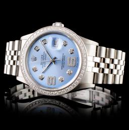 Rolex SS DateJust Diamond 36mm Wristwatch