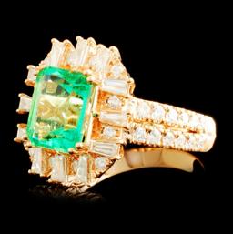 18K Gold 2.26ct Emerald & 1.11ctw Diamond Ring