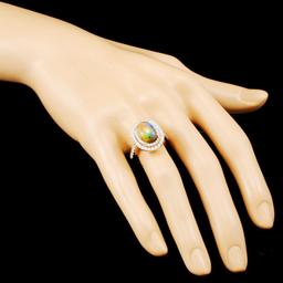 14K Gold 2.60ct Opal & 1.22ctw Diamond Ring