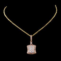 14K Rose Gold 1.08ctw Diamond Pendant