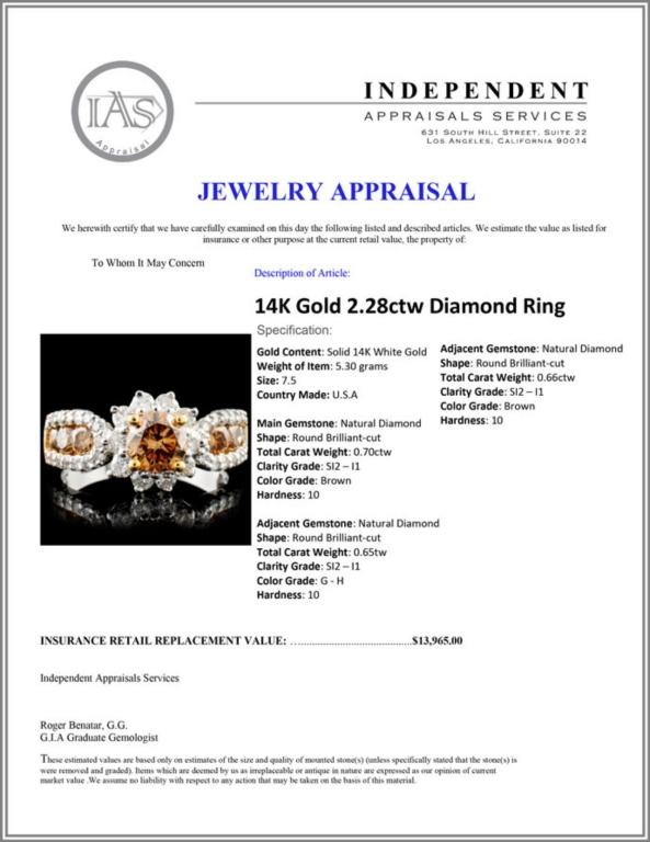 14K Gold 2.28ctw Diamond Ring