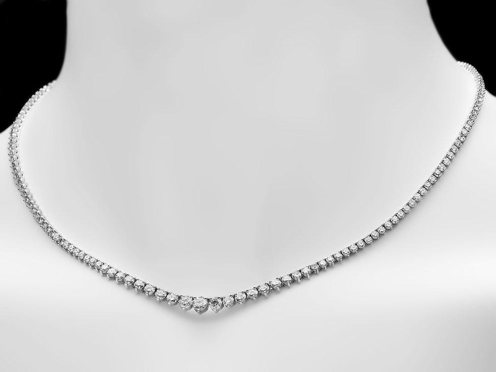 18k White Gold 10.00ct Diamond Necklace