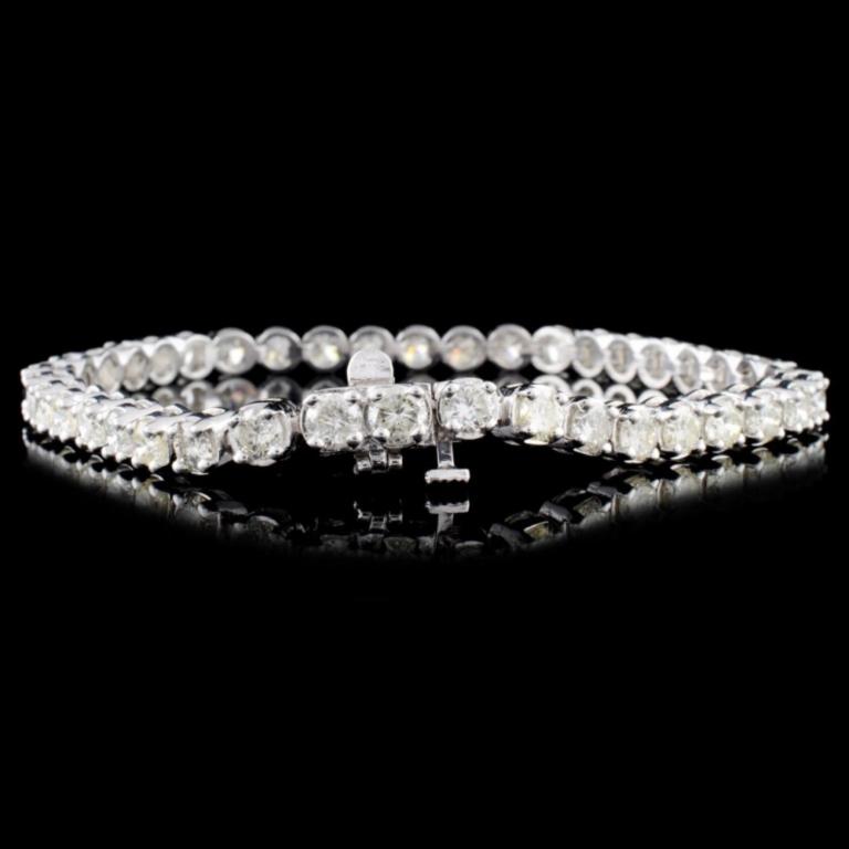 14K White Gold 7.00ctw Diamond Tennis Bracelet