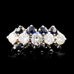 14K Gold 0.59ct Sapphire & 0.61ctw Diamond Ring