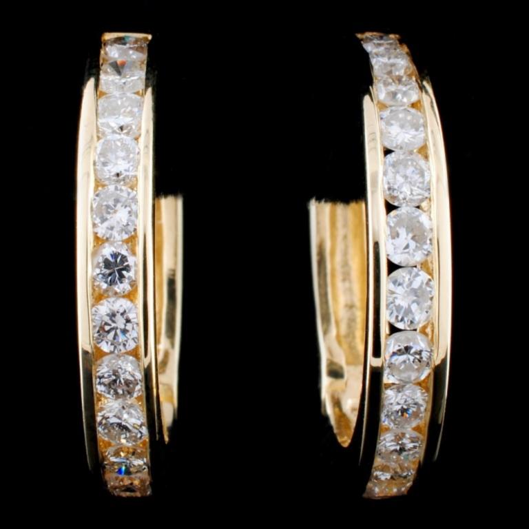 14K Gold 2.47ctw Diamond Earrings