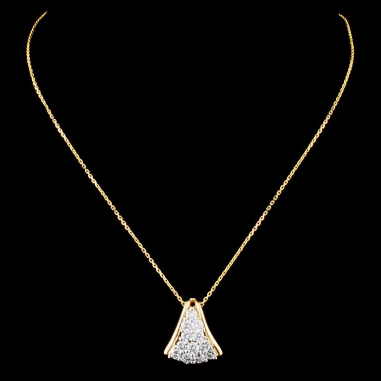 14K Gold 0.62ctw Diamond Pendant