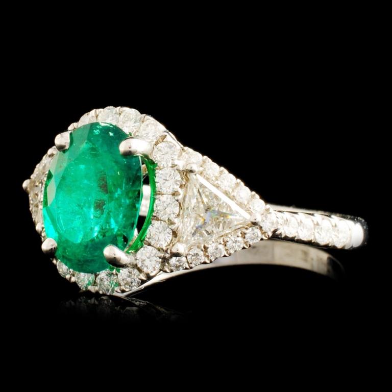 18K Gold 1.96ct Emerald & 0.95ctw Diamond Ring