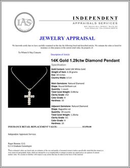 14K Gold 1.29ctw Diamond Pendant