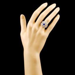 18K Gold 0.83ct Sapphire & 1.02ctw Diamond Ring