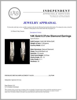 14K Gold 0.37ctw Diamond Earrings