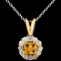 18K Gold 0.36ct Sapphire & 0.43ct Diamond Pendant