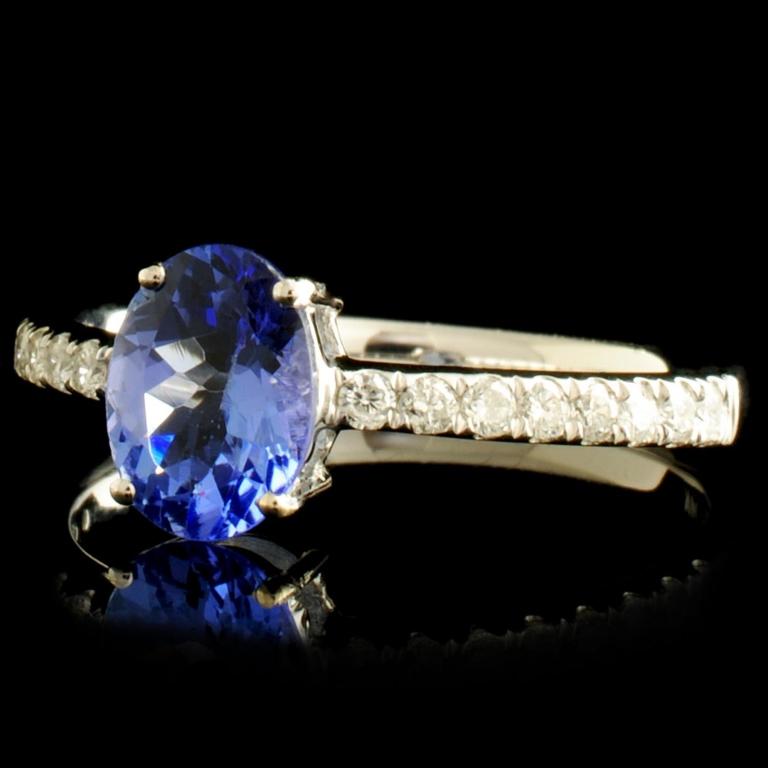 14K Gold 1.59ct Tanzanite & 0.21ctw Diamond Ring